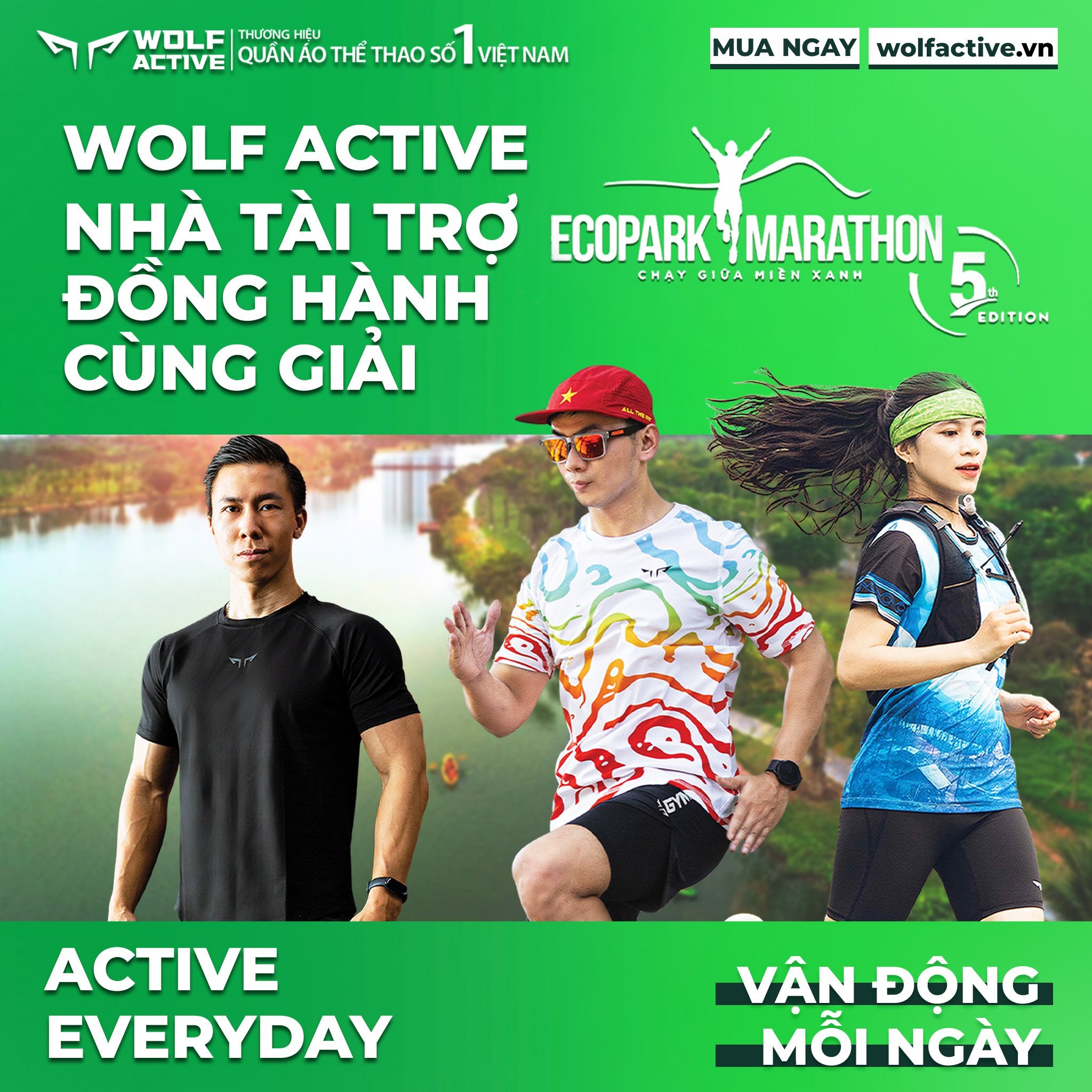 𝐖𝐎𝐋𝐅 𝐀𝐂𝐓𝐈𝐕𝐄 THƯƠNG HIỆU ĐỒNG TÀI TRỢ GIẢI ECOPARK CITY TRAIL 2024.