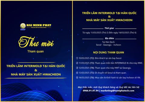 THƯ MỜI THAM DỰ TRIỂN LÃM INTERMOLD & NHÀ MÁY HWACHEON TẠI HÀN QUỐC