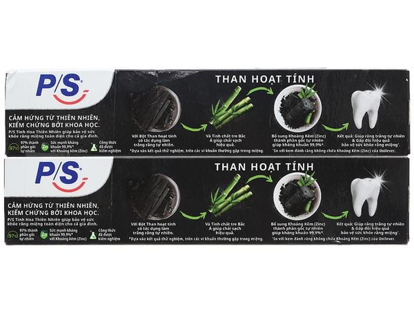 P/S Kem đánh răng TRẮNG RĂNG THAN HOẠT TÍNH & TRE 180G