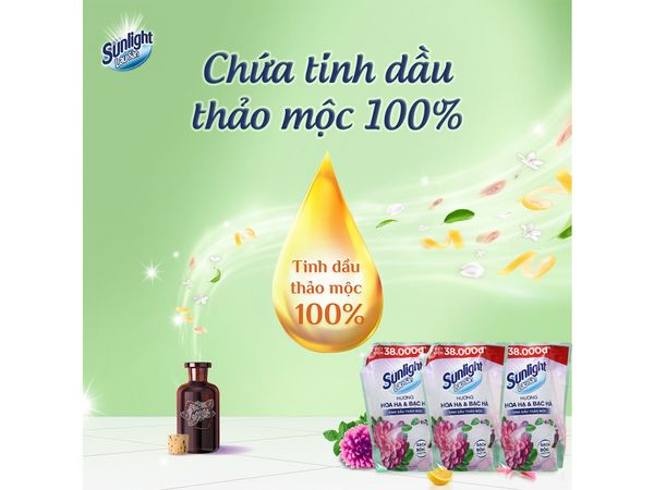 SUNLIGHT Nước lau sàn Tinh Dầu Thảo Mộc Hương Diên Vỹ Bạch Đàn