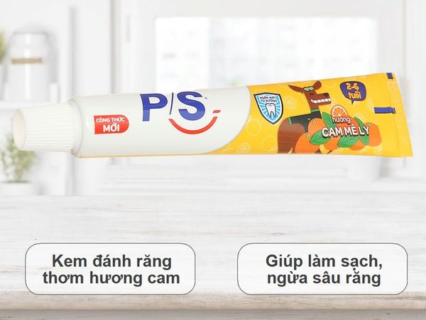 P/S kem đánh răng trẻ em 2-6 tuổi hương cam 90g