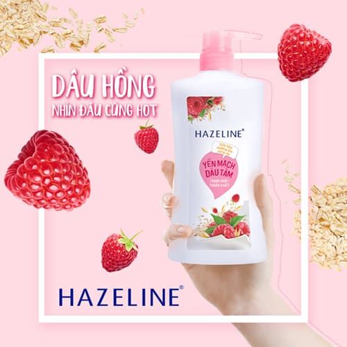 HAZELINE Sữa Tắm Yến Mạch Dâu Tằm (Hồng)