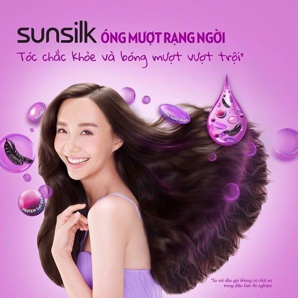 SUNSILK dầu xả đen óng mượt rạng ngời 6gx10