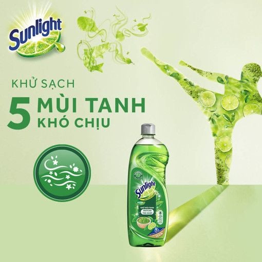 SUNLIGHT Nước rửa chén Khử Mùi Tanh MatCha Trà Nhật