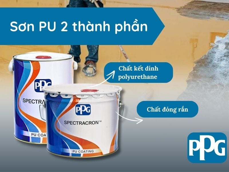 Sơn PU 2 thành phần gồm polyurethane và chất đóng rắn