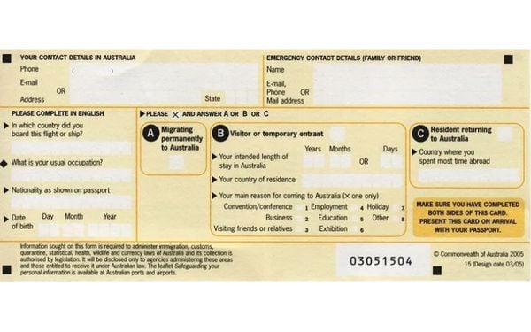 Hướng Dẫn Cách Điền Tờ Khai Nhập Cảnh Úc Mới Nhất