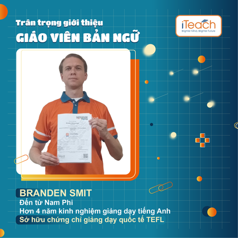 Giáo viên bản ngữ Mr. Branden Smit