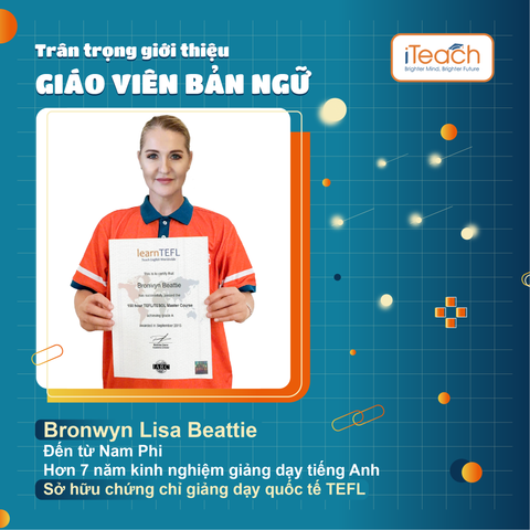 Giáo viên bản ngữ Mrs. Bronwyn Lisa Beattie