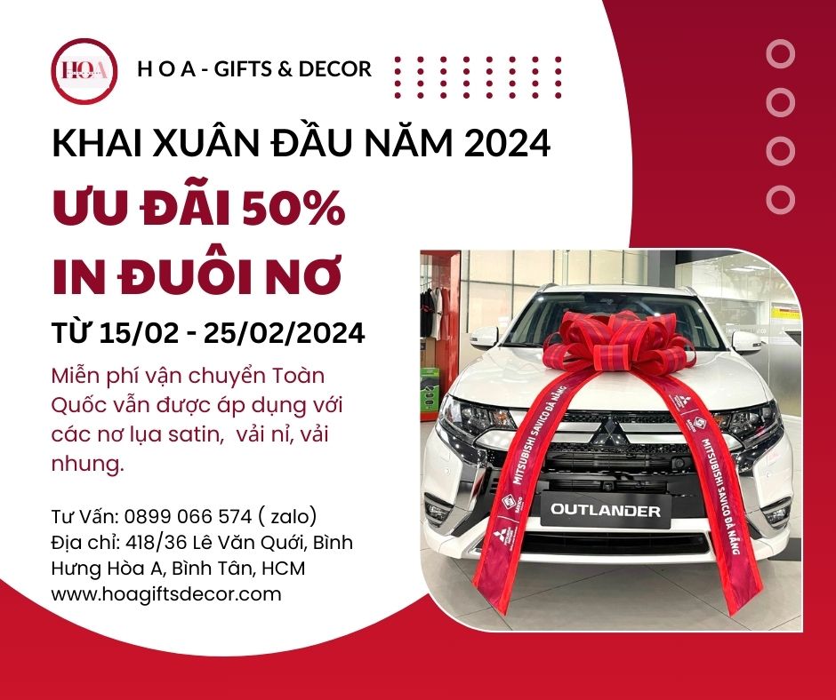 Nơ Giao Xe Ưu Đãi 50% In Đuôi - Miễn Phí Vận Chuyển Toàn Quốc!!!