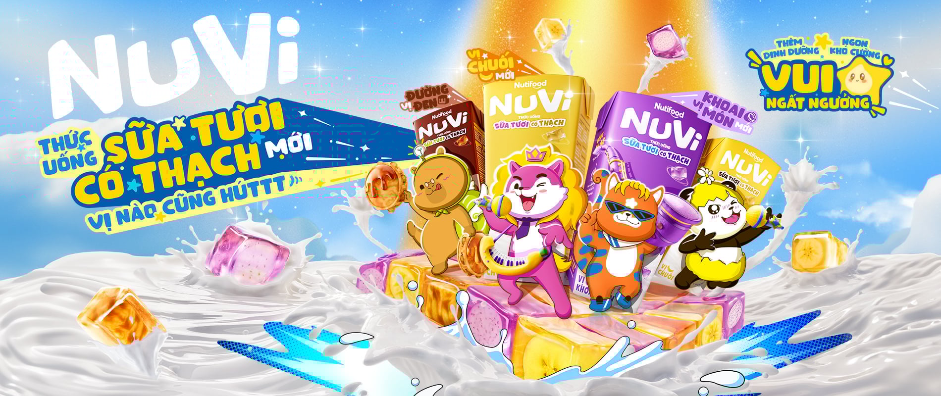 NuVi Thức Uống Sữa Tươi Lúa Mạch Cacao