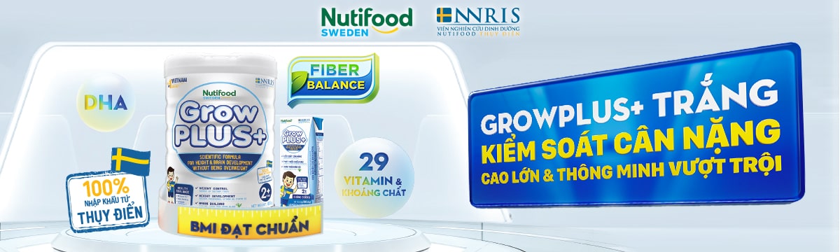 Sữa Bột Pha Sẵn Nutifood GrowPLUS+ Kiểm Soát Cân Nặng
