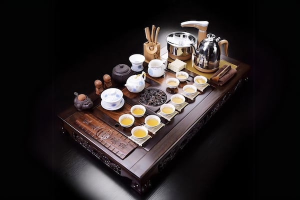 bàn trà điện cao cấp làm từ gỗ tự nhiên