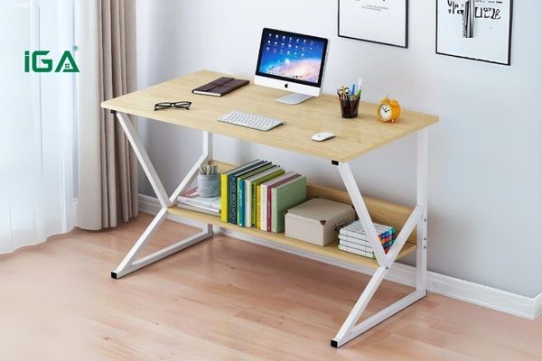 Bàn chữ K gọn gàng, giúp tối ưu không gian cho phòng trọ hay ký túc xá nhỏ hẹp