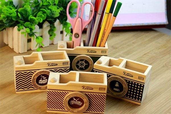 Decor góc làm việc văn phòng khay hộp đựng bút