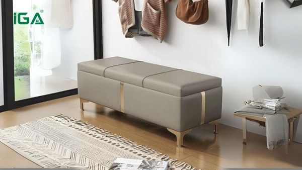 Ghế đôn GC32 phong cách Bắc Âu, bọc da simili cao cấp, đệm êm, cho cảm giác thoải mái