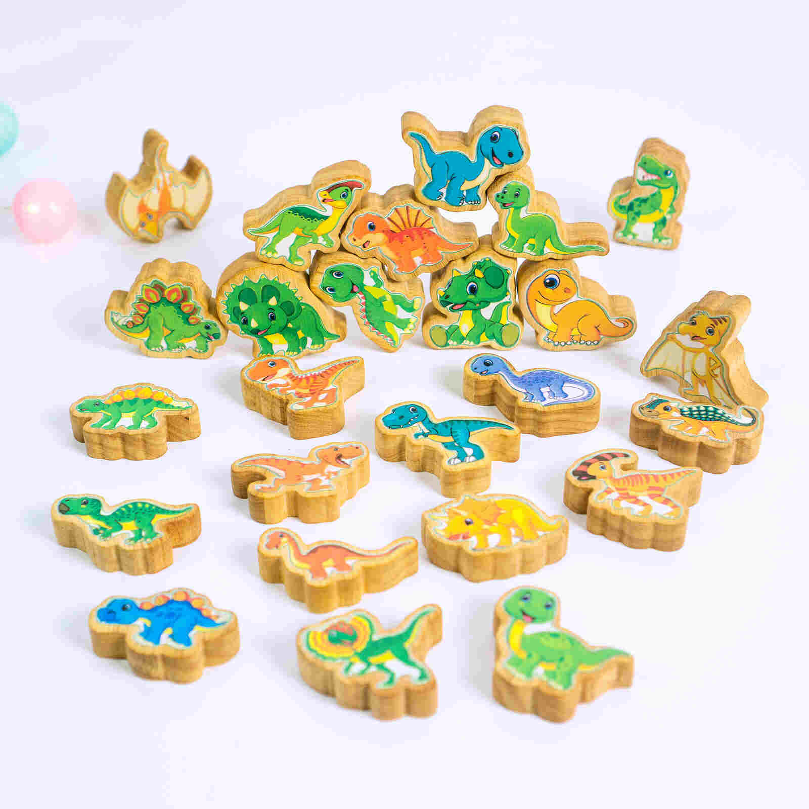 Bộ đồ chơi gỗ khủng long 25 mảnh sáng tạo