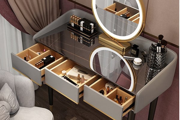 Mẫu bàn trang điểm phong cách Bắc Âu độc đáo, dễ dàng lau chùi