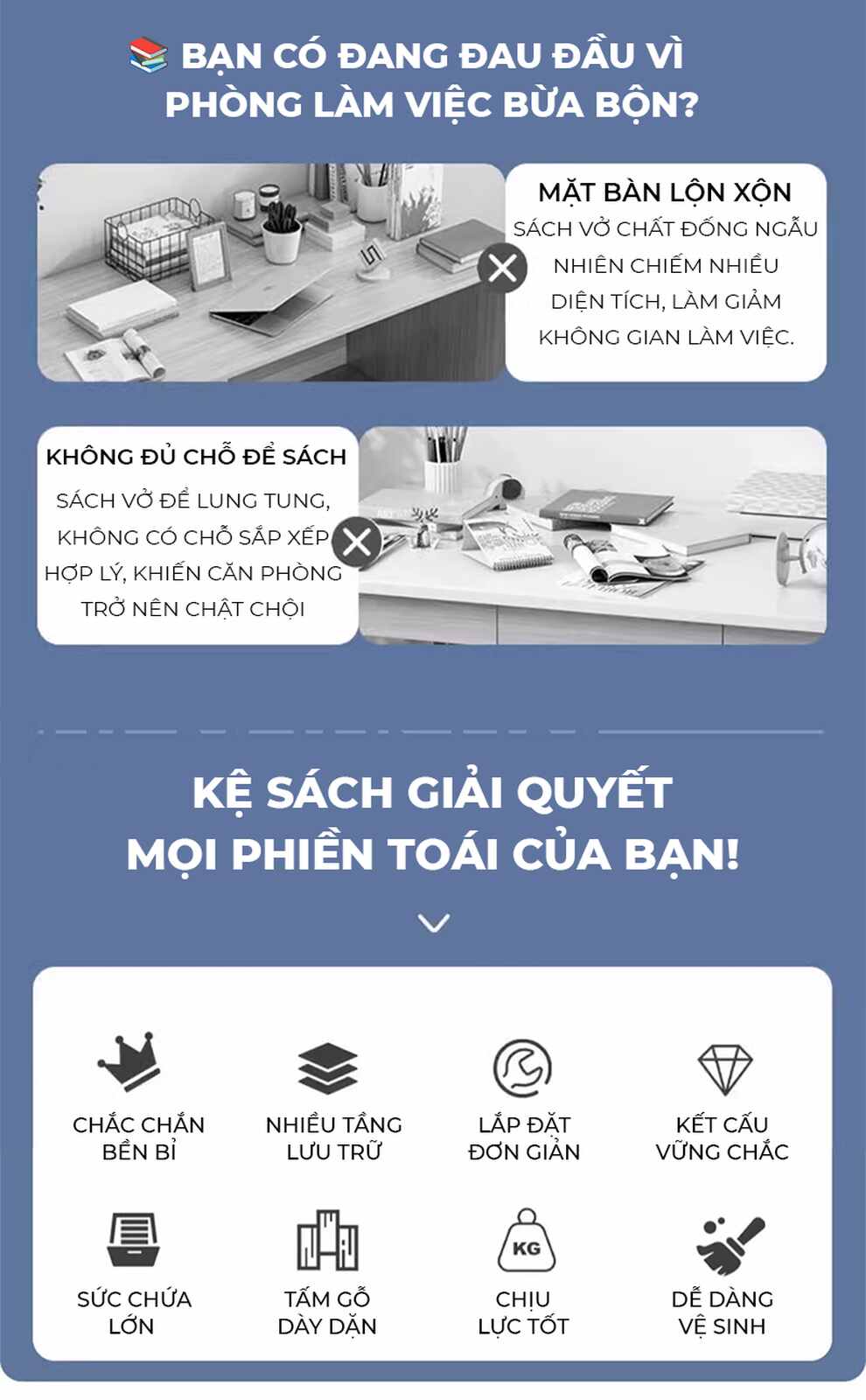 Kệ sách đa năng tối giản
