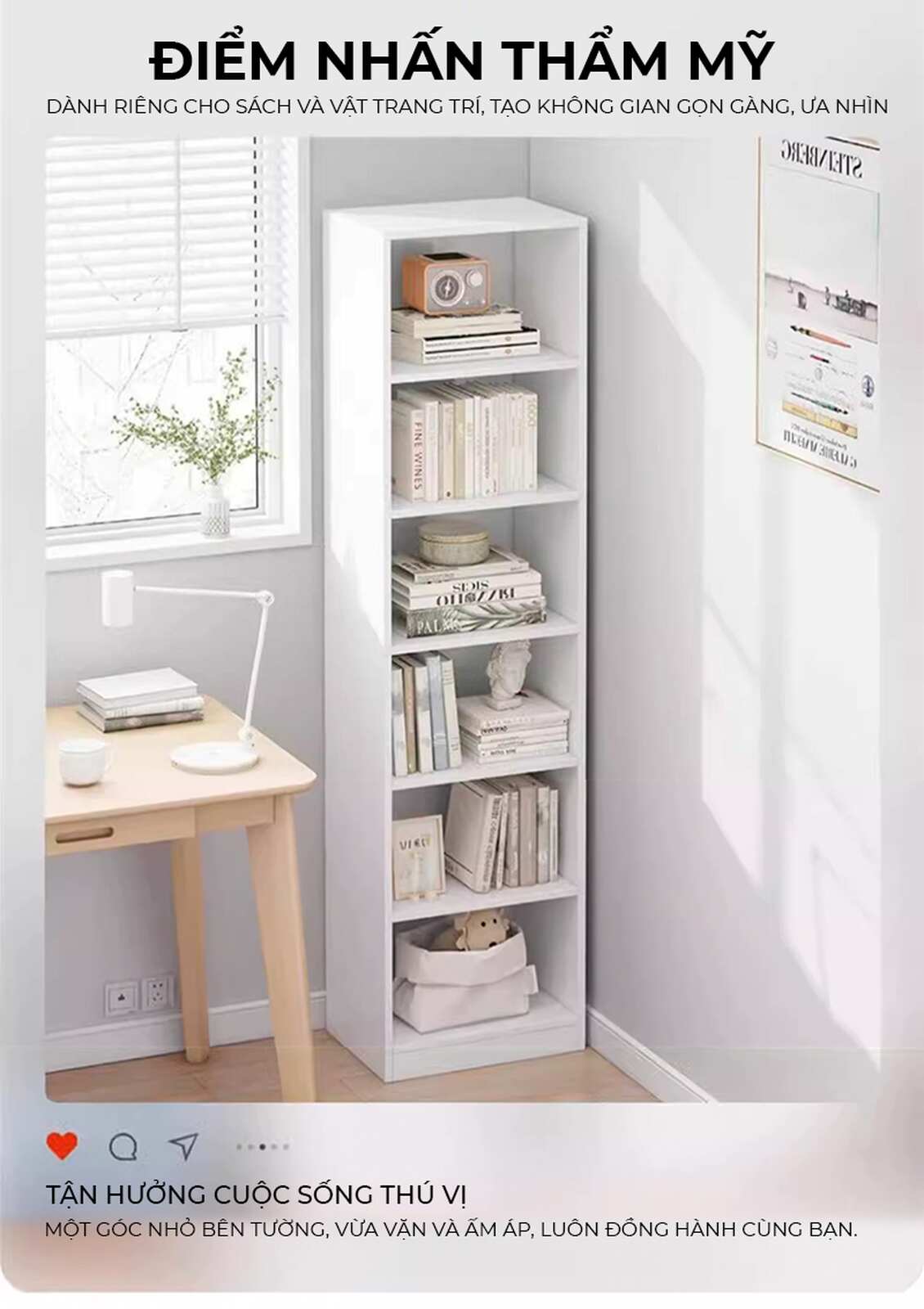 Kệ sách đa năng tối giản