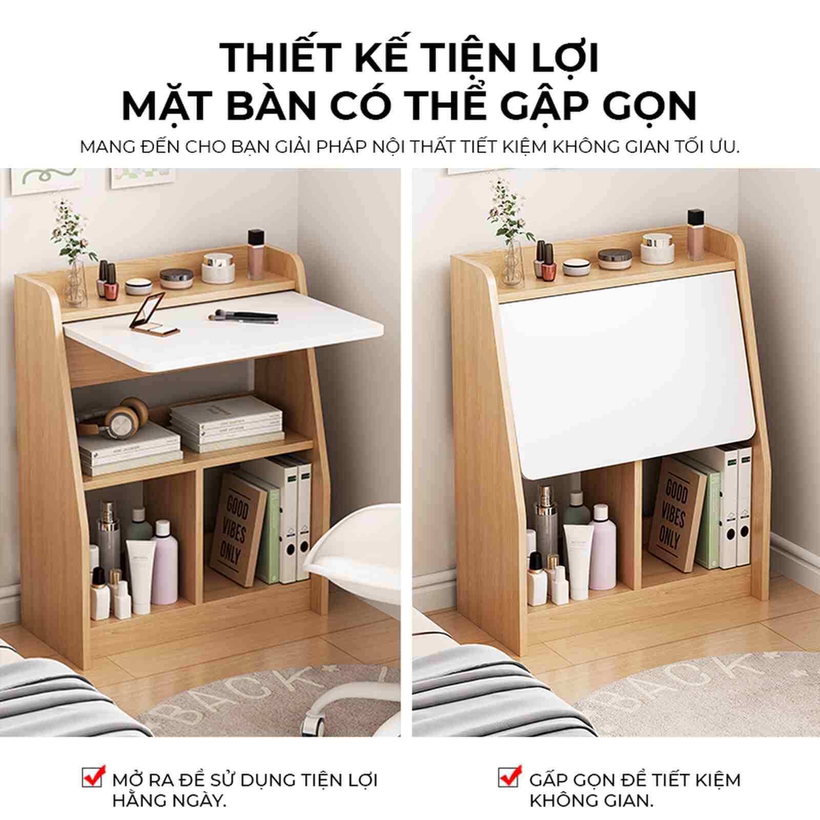 Bàn trang điểm gấp gọn thông minh
