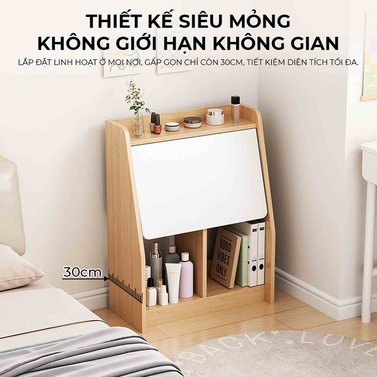 Bàn trang điểm gấp gọn thông minh