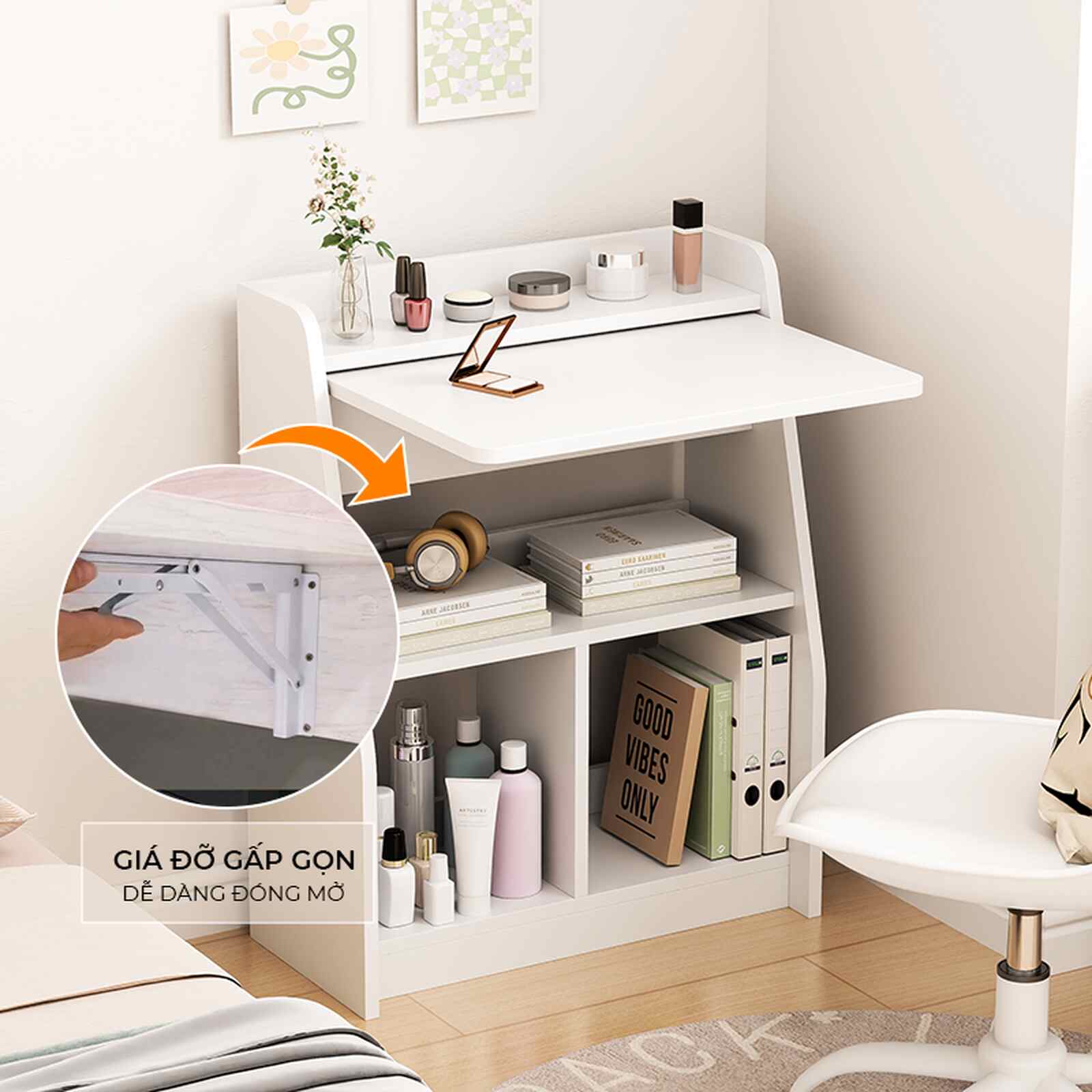 Bàn trang điểm gấp gọn thông minh