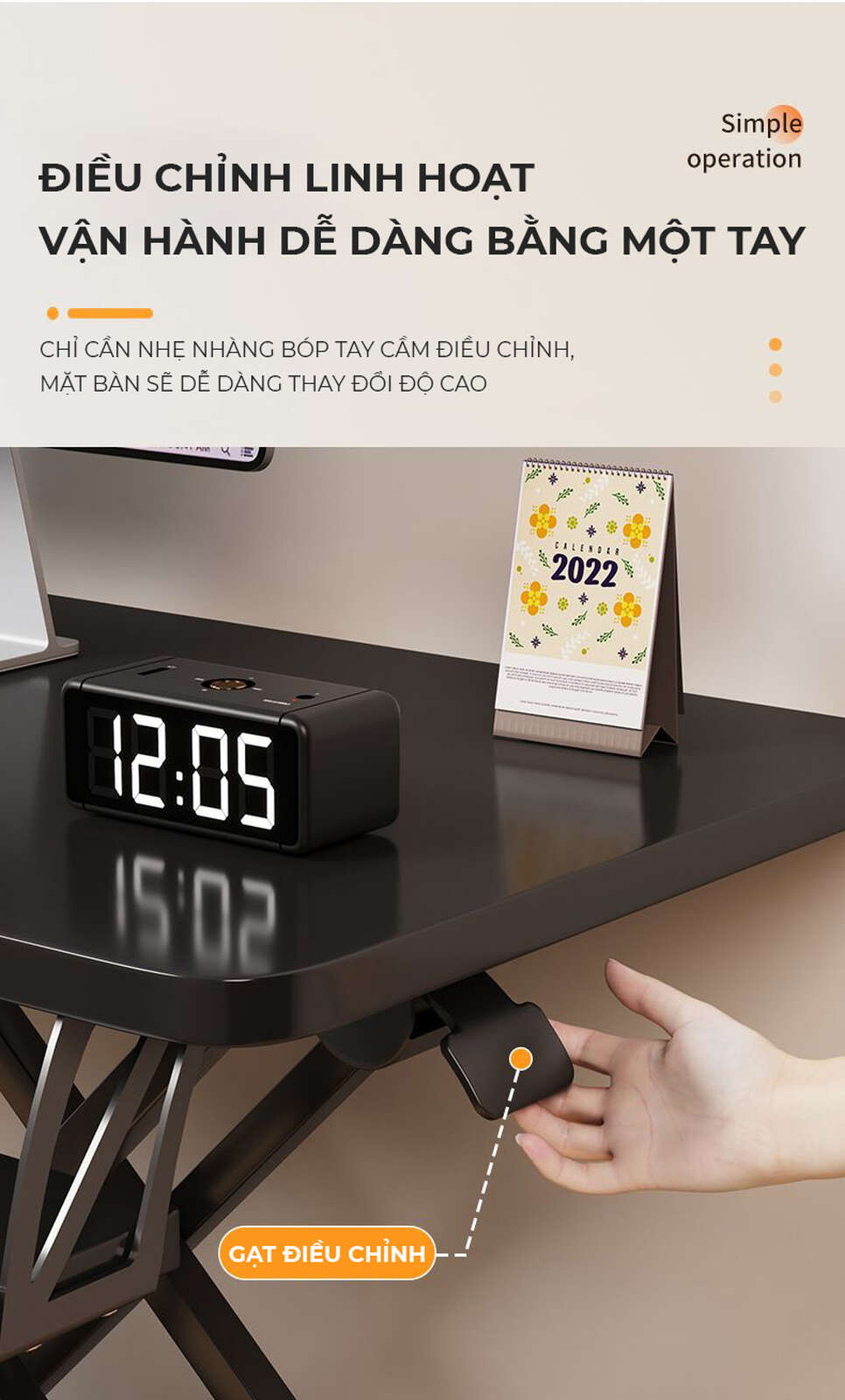 Bàn làm việc nâng hạ tùy chỉnh độ cao