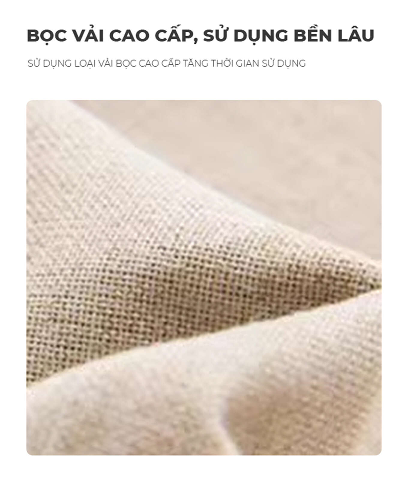 Ghế bệt lưng tựa gỗ vải cao cấp