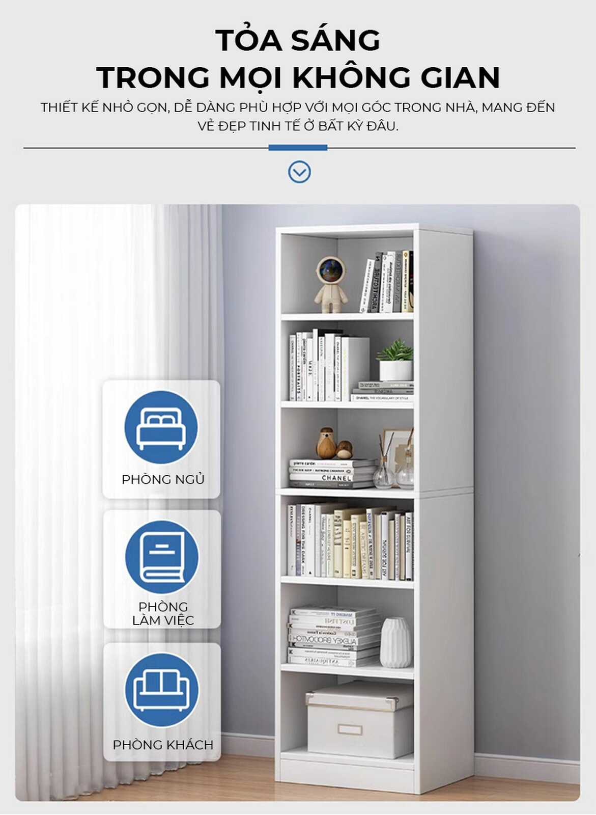 Kệ sách đa năng tối giản