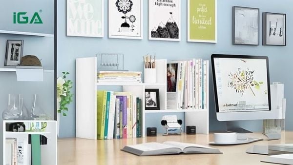 Kệ sách để bàn tạo không gian gọn gàng, giúp tăng tập trung và nâng cao hiệu suất học tập, làm việc