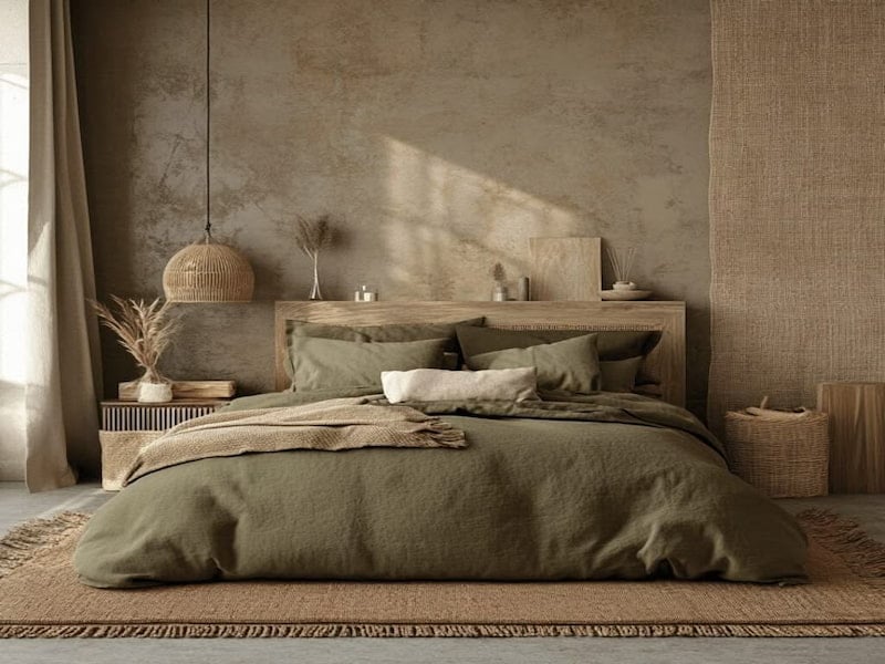 Phòng ngủ với phong cách Rustic gần gũi, mộc mạc