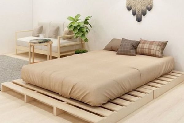 Giường pallet 1m6 đơn giản, dễ dàng khi di chuyển