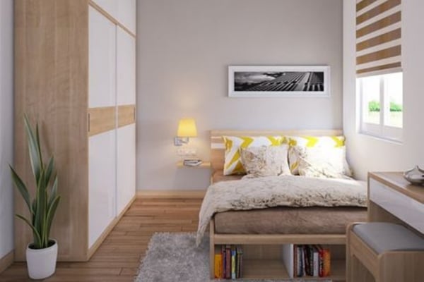 Giường ngủ kích thước 1m2 vừa tiết kiệm diện tích, vừa mang lại sự tiện nghi cho người sử dụng