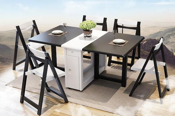 Bàn ăn gấp gọn linh hoạt giúp gia đình dễ dàng “mở rộng” khi cần và “thu gọn” trong tích tắc