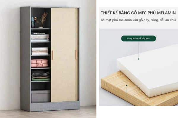 Tủ quần áo gỗ công nghiệp cánh lùa GP151 là lựa chọn phổ biến được ưa thích trong nhiều hộ gia đình