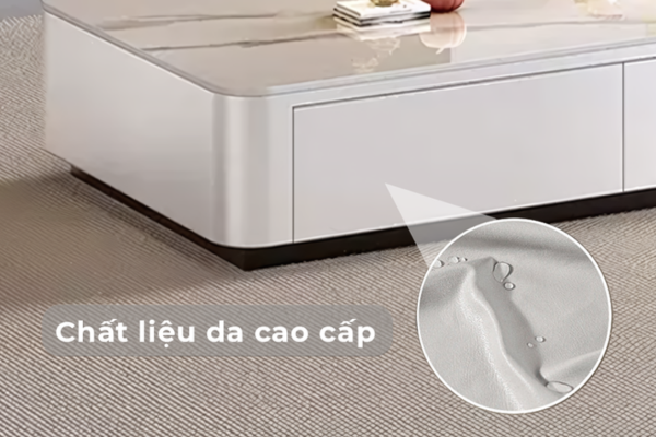 Mẫu bàn trà cao cấp GM167 bọc da chống thấm nước, dễ dàng vệ sinh