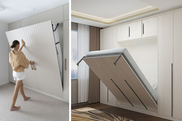 Giường gấp gọn thiết kế dạng phản kéo giúp tối ưu hóa không gian sống