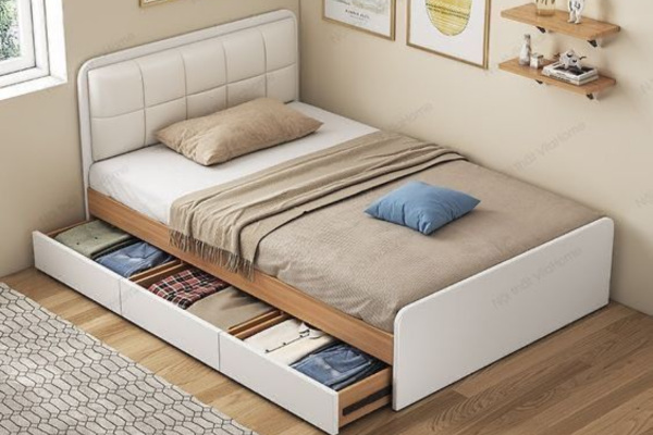 Giường có ngăn kéo mang đến sự tiện lợi tối đa mà vẫn đảm bảo thẩm mỹ