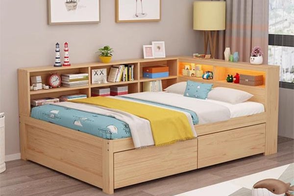 Giường 1m2 GP239A kết hợp ngăn kéo rộng rãi dưới gầm giường có thể dùng để đựng chăn, ga gối, quần áo… giúp phòng ngủ luôn gọn gàng