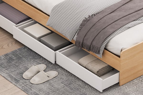 Ngăn kéo đựng đồ thoải mái, tăng thêm không gian lưu trữ trong phòng ngủ