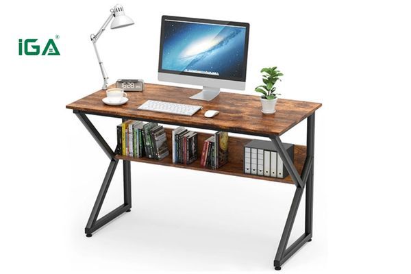 Bàn kệ sách chữ K giúp góc học tập gọn gàng, tiện lợi và ngăn nắp