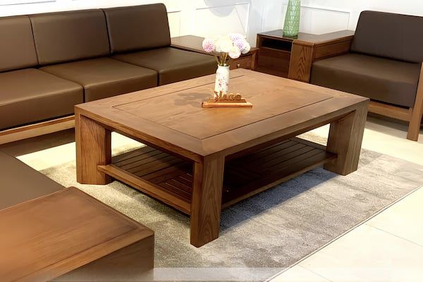 bàn trà chất liệu gỗ tự nhiên hiện đại