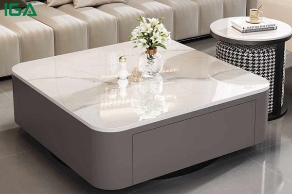 Bàn trà vuông mặt đá GM169.04 đẹp