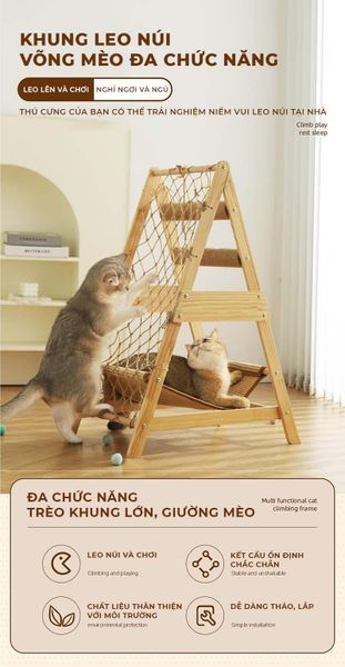 Cây trèo cho mèo tích hợp nhiều chức năng, dễ dàng lắp đặt - GU7 cho thứ cưng trải nghiệm