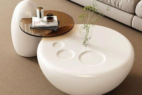 Có nhiều loại bàn trà hình tròn với mức giá khác nhau để bạn lựa chọn