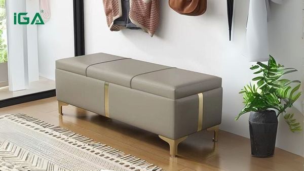 Ghế đôn dài GC32 thiết kế hiện đại, chắc chắn, bọc da simili êm ái