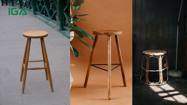 Ghế đôn gỗ tròn bền chắc, thanh lịch, hợp không gian mộc mạc, vintage