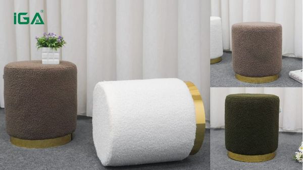 Ghế đôn sofa hình tròn bọc vải lông cừu mềm mại - GC26