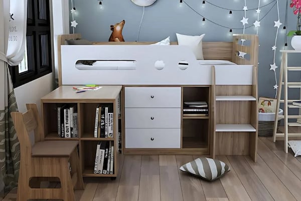 Giường tầng trẻ em kết hợp tủ di động