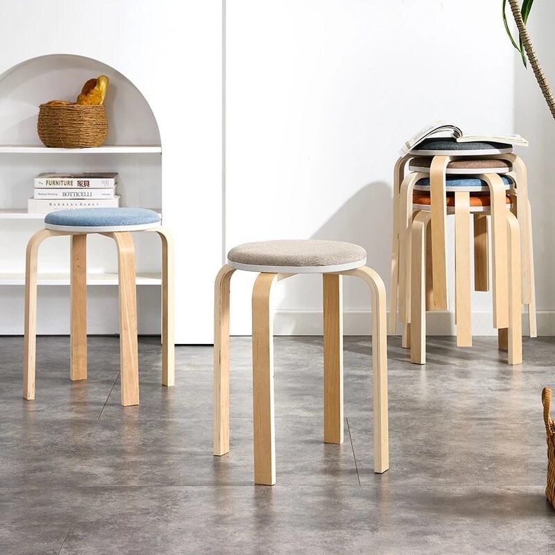 Ghế đôn gỗ chân cong GN61